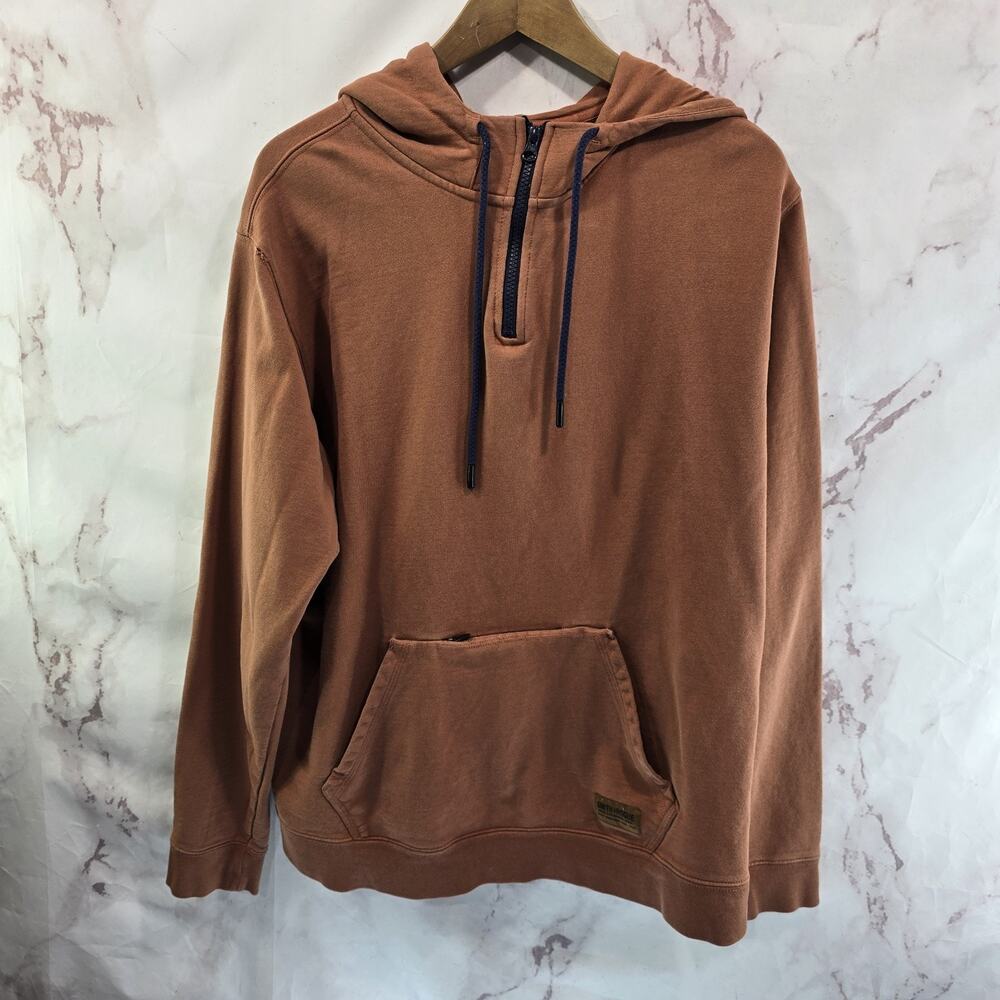 Smith & Rogue Hoodie Mens XL Orange Terracotta Half Zip Sweatshirt Pullover
